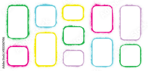 Spray paint rectangle frame set. Graffiti rectangles with empty space for your design. Vector EPS 10
