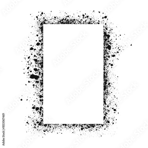 Spray paint rectangle frame. Graffiti rectangle with empty space for your design. Vector EPS 10