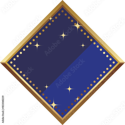 高級感のあるエンブレムフレーム　ブルー＆ゴールド