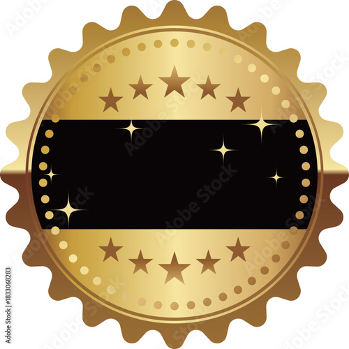 高級感のあるエンブレムフレーム　ブラック＆ゴールド