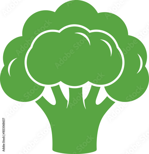 Broccoli vegetable illustration with simplistic design