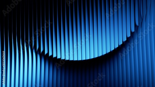 Futuristic curved glass texture with deep blue reflections, abstract gradient background perfect for technology visuals, design projects, and sci-fi art. © NeoLeo