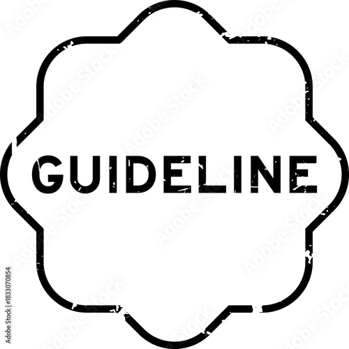 Grunge black guideline word square rubber seal stamp on white background