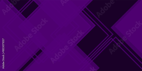 Looks 3D with added gradient colors. Abstract purple background with shadow and simple square lines.