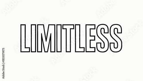 Bold Outline Typography with Word Limitless