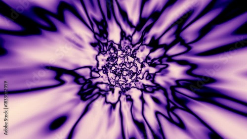 Abstract purple psychedelic tunnel background with fluid fractal patterns