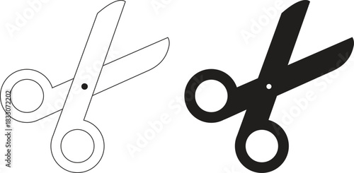 Professional Barber and Hair Salon Scissors Icon Set