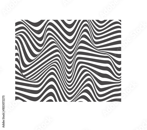 Abstract black and white wavy lines create a mesmerizing optical illusion, perfect for backgrounds, textures, and modern designs with a dynamic and eyecatching effect