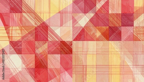Abstract Geometric Pattern Background with Warm Red and Yellow Tones