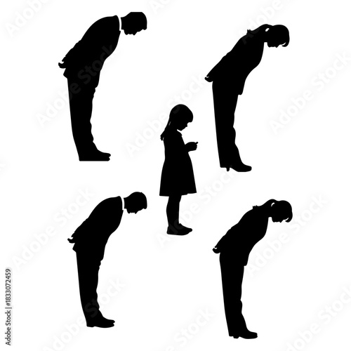 man, woman and girl head don silhouette pack