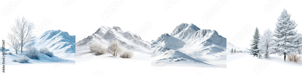 Obraz premium Winter Mountain Landscapes: Snowy Scene Collection