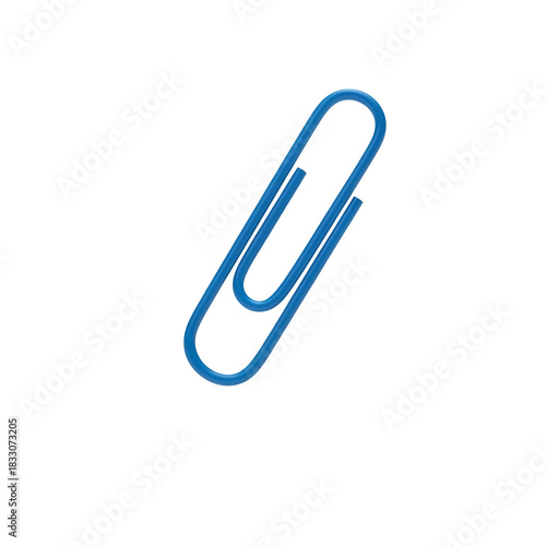 Wallpaper Mural Blue 3D Paperclip Icon PNG. Minimalist office supply stationery element isolated on grey. Glossy plastic clip illustration for school, business, and document organization design isolated Torontodigital.ca