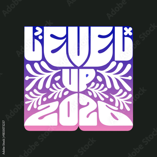 Level Up 2020 Gaming Typography Gradient graphic