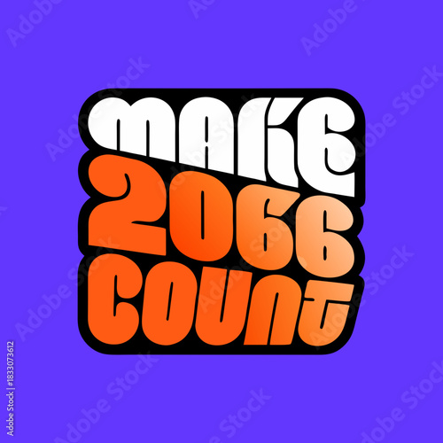 Make 2066 Count bold sans serif letters vector