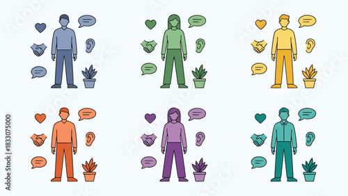 Sensory Perception: Five Senses Illustration