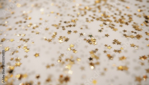 Sparkling Decorations on White Background Create Festive Winter Atmosphere fo...