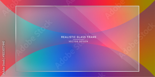 set of glass frame effect with abstract background	