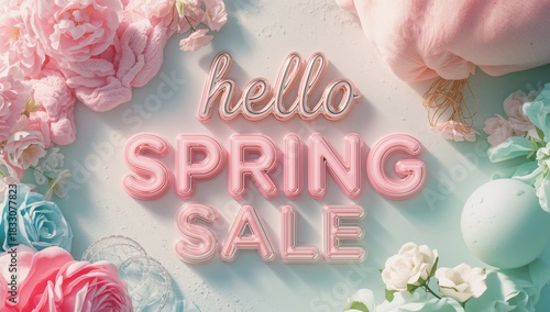 Spring Sale Announcement With Flowers and Pastel Colors for Seasonal Promotions
