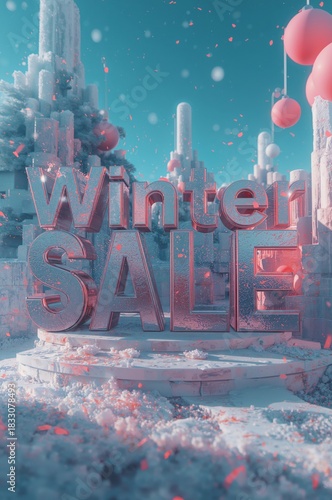 Celebrate Winter With an Enchanting Winter Sale in a Colorful Snowy Landscape