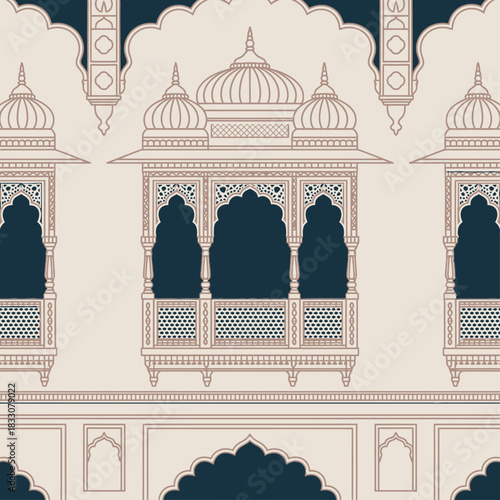 Rajasthani Pavilion Architectural Design with Arches and Domes