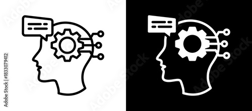 Communication Skills whiteblack icon