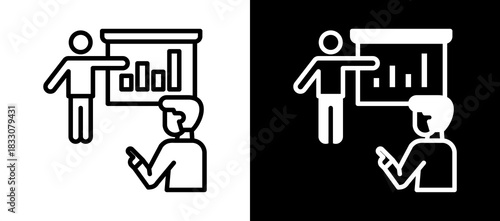 Leadership Training whiteblack icon