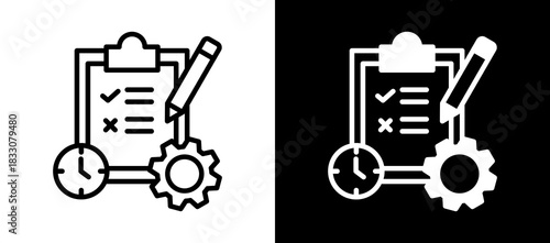 Project Management whiteblack icon