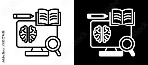 Data Literacy whiteblack icon