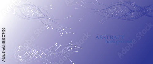 Abstract blue gradient background with flowing white and blue light lines, creating a modern and futuristic design. eps10.