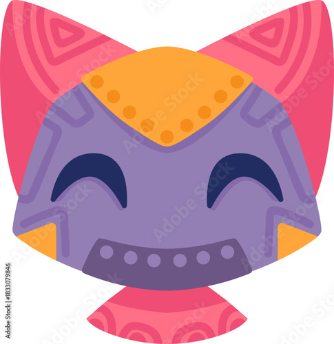 Cute robot icon with friendly face and antenna. Perfect AI chatbot avatar for digital assistant apps, tech support interfaces, and virtual communication platforms.
