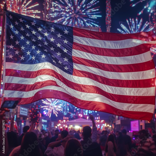 United States Flag Waving Under a Bright Sky During a Sunny Day