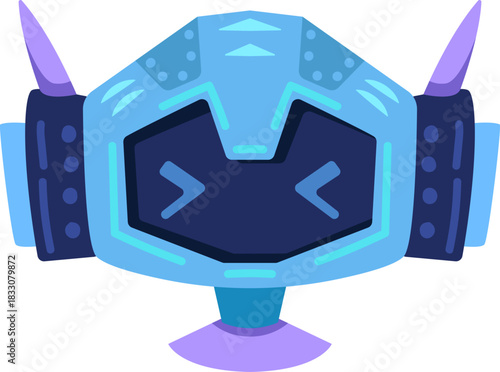 Cute robot icon with friendly face and antenna. Perfect AI chatbot avatar for digital assistant apps, tech support interfaces, and virtual communication platforms.
