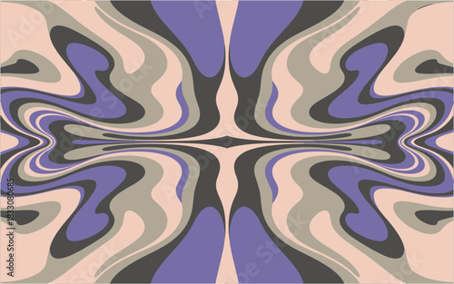 Abstract fluid shapes backdrop with soft lilac and beige shades seamless vector