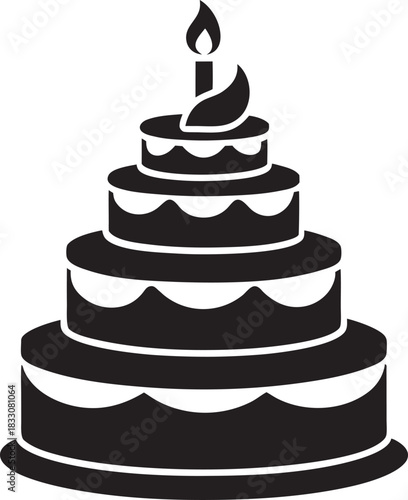 Stylized three dimensional graphic illustration with geometric shapes