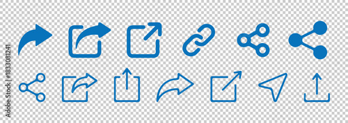 Share link icon set. user interface symbol for social media website and mobile app vector illustration