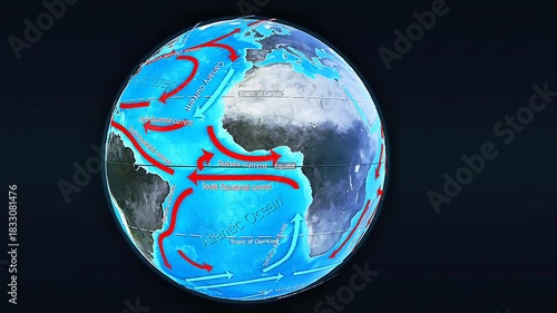  Ocean currents globe view