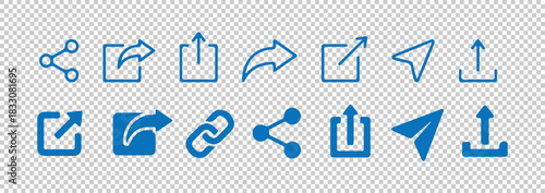 Share link icon set. user interface symbol for social media website and mobile app vector illustration