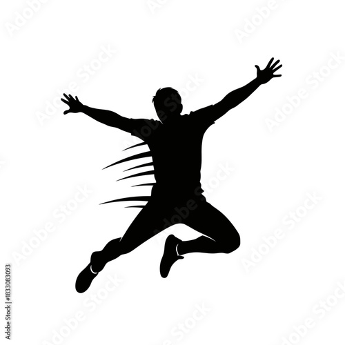 silhouette of jumping man