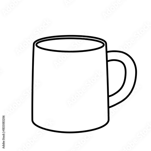 Simple Black Outline Coffee Mug