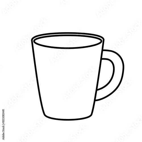 Simple Black Outline Coffee Mug