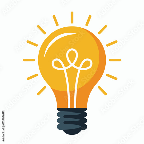 Innovative idea modern light bulb icon set with sleek outlines,