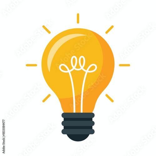 Innovative idea modern stylish icon featuring a glowing light bulb symbol,