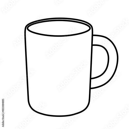 Simple Black Outline Coffee Mug