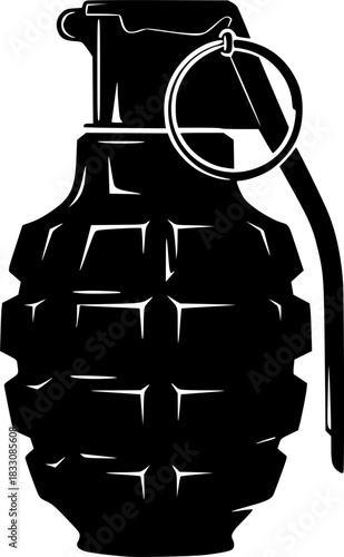 Hand Grenade Weapon Silhouette Vector
