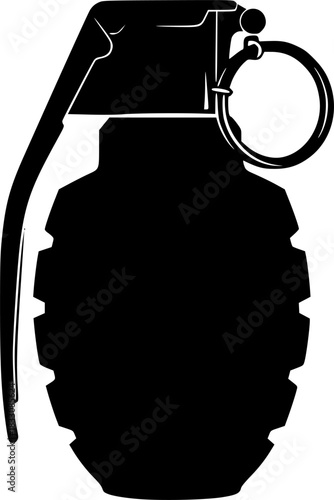 Hand Grenade Weapon Silhouette Vector