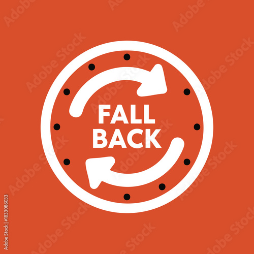 Daylight Saving Time change reminder graphic on a vibrant orange background for seasonal clock adjustment awareness