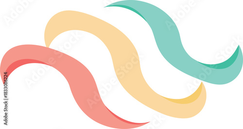 Colorful abstract flowing ribbons vector illustration scalable eps graphic design