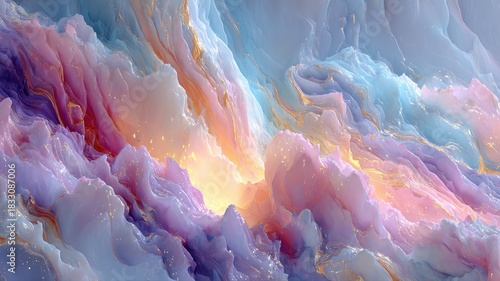 Ethereal Colorful Abstract Background with Soft Textures and Lights