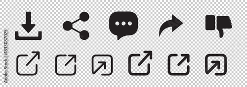 Download and share vector icons set isolated on transparent background social media vector icons collection