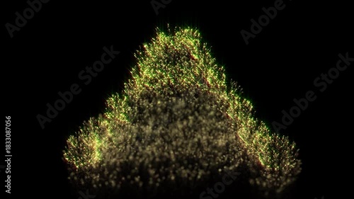 Magic Christmas Particles Spin Forming into Tree Intro